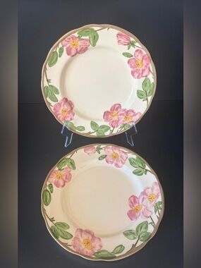 Franciscan Desert Rose Dinner Plates Set 2 England Cottagecore Pink Floral